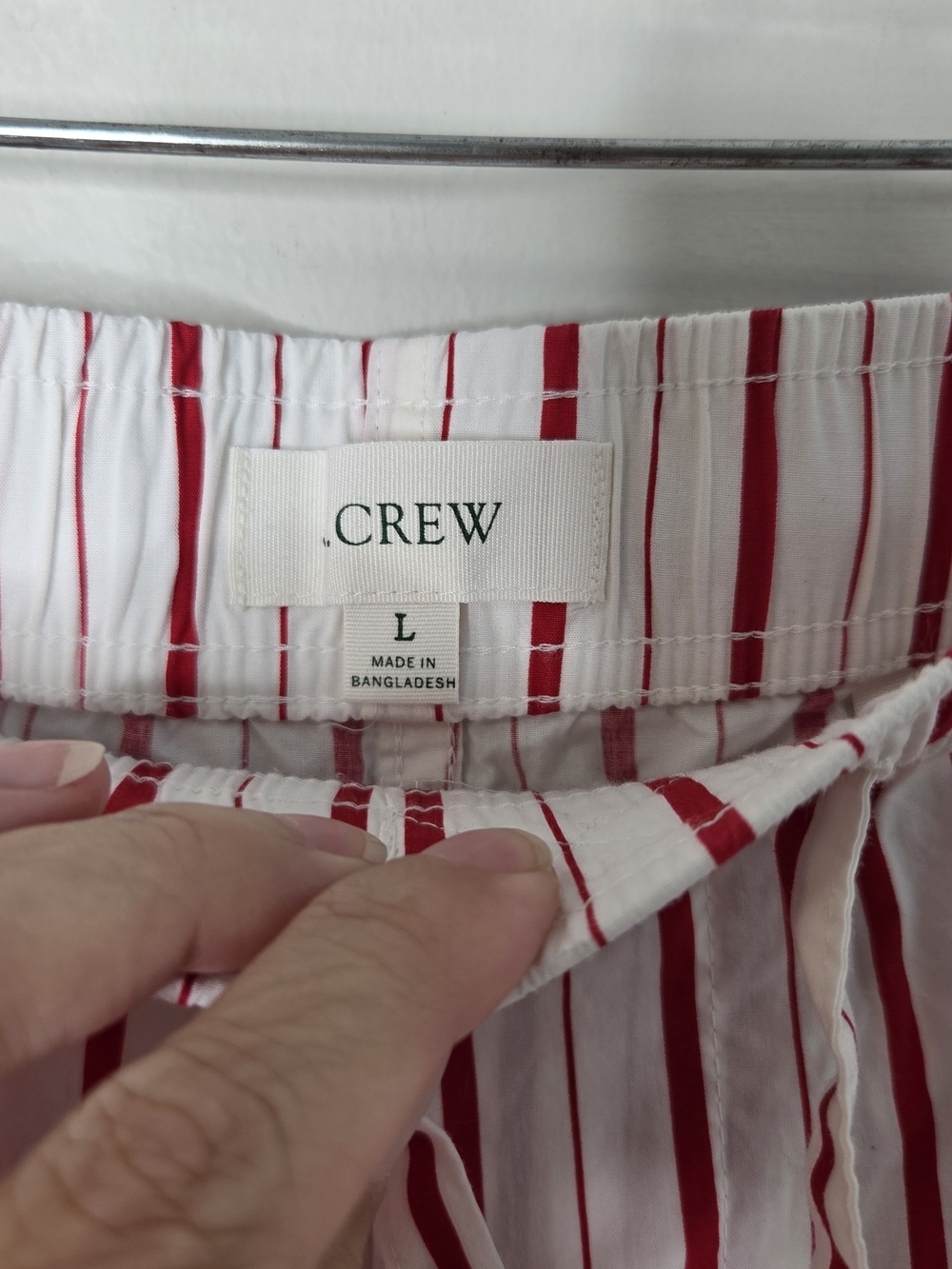 J Crew Peppermint Striped Cotton Poplin Pajama Pant Set - Picture 9 of 13